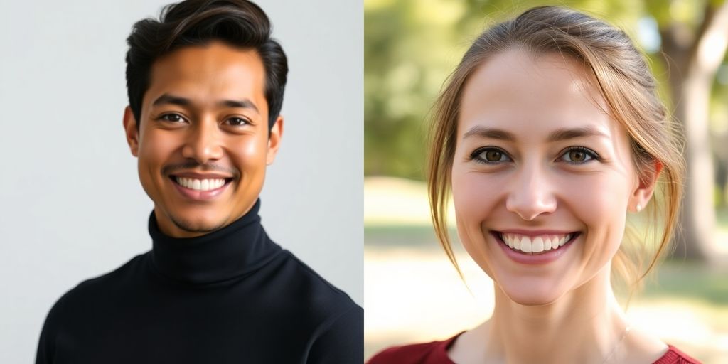 Studio and outdoor portrait comparison.